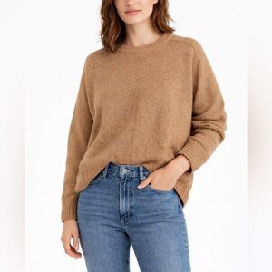 J. Crew Camel Brown Merino Wool Blend XL Sweater Soft Knit Classic Preppy